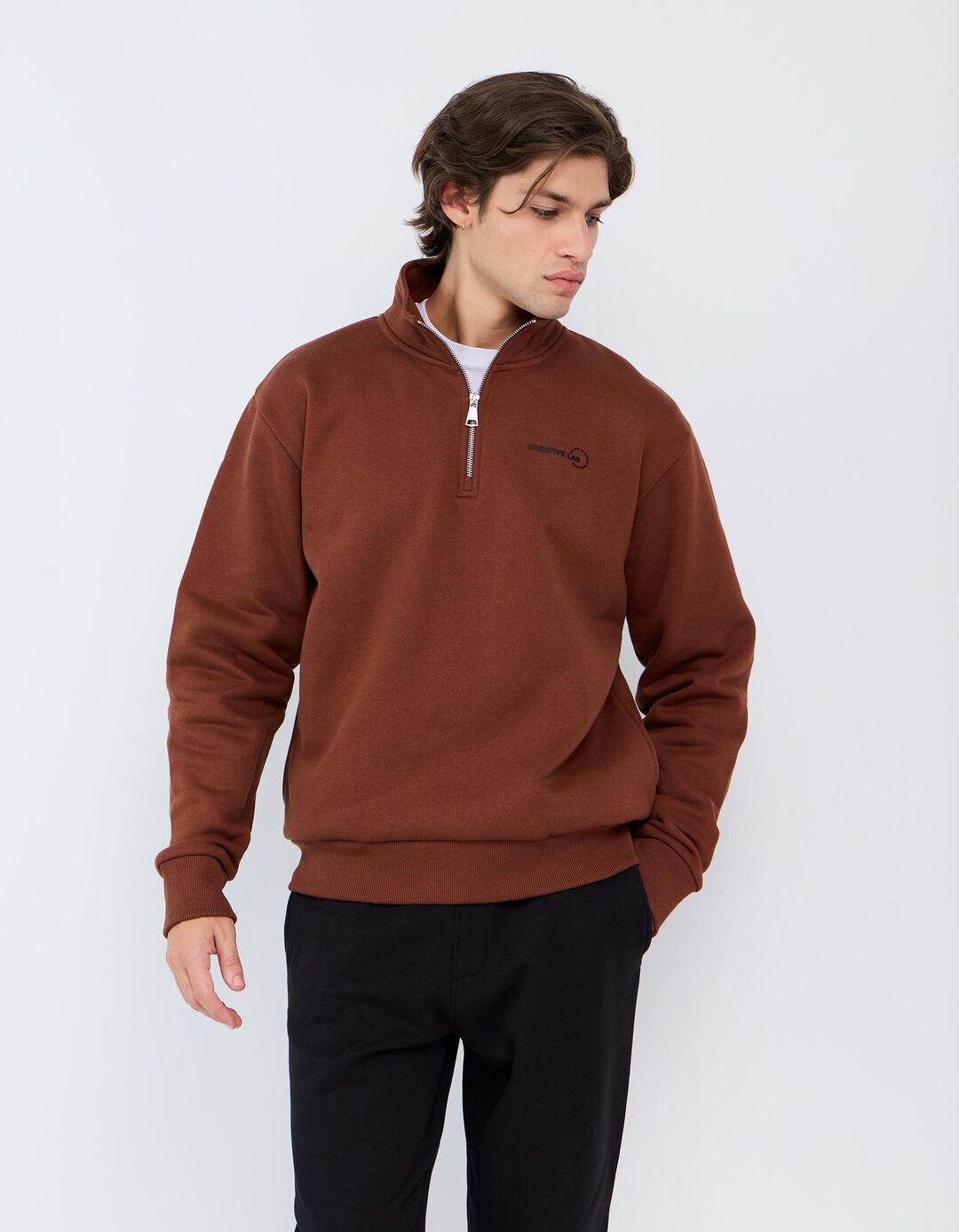 Camisola Com Gola, Homem, Castanho