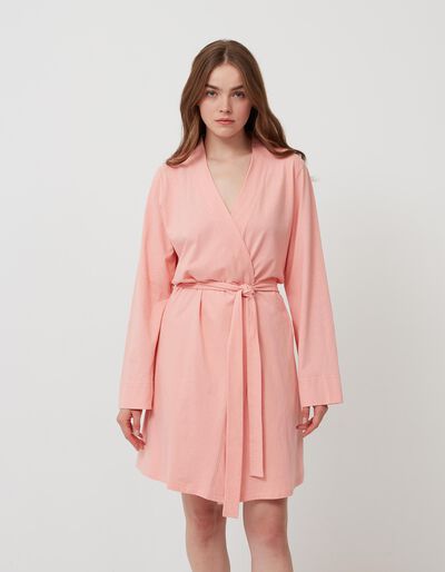 Cotton Dressing Gown, Women, Pink