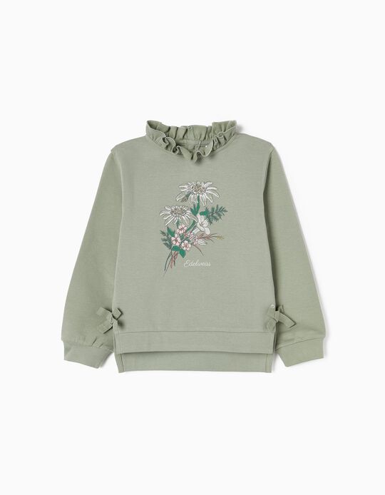 Cotton Sweatshirt for Girls 'Edelweiss', Green