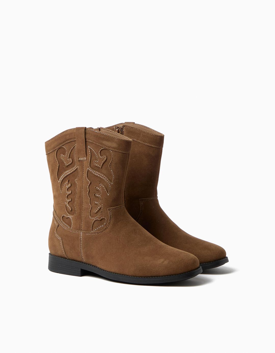Botas Cowboy Bordadas, Menina, Castanho