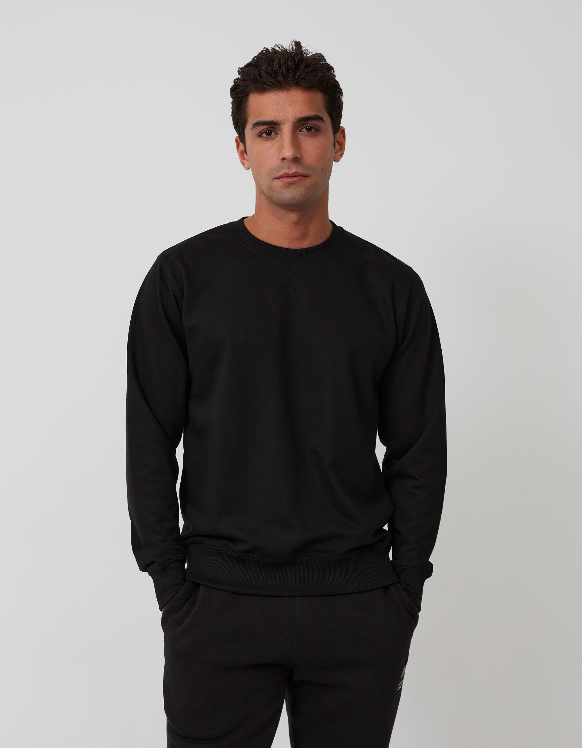 Sudadera Básica, Hombre, Negra | MO Fashion