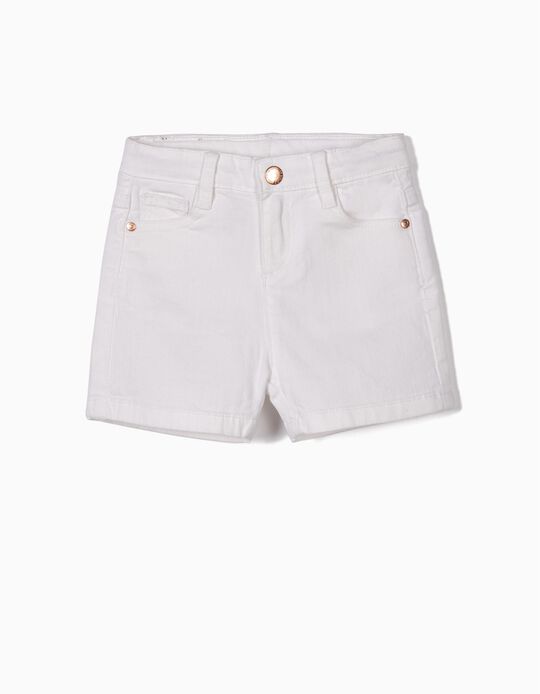 Cal&ccedil;&otilde;es de Sarja para Beb&eacute; Menina, Branco