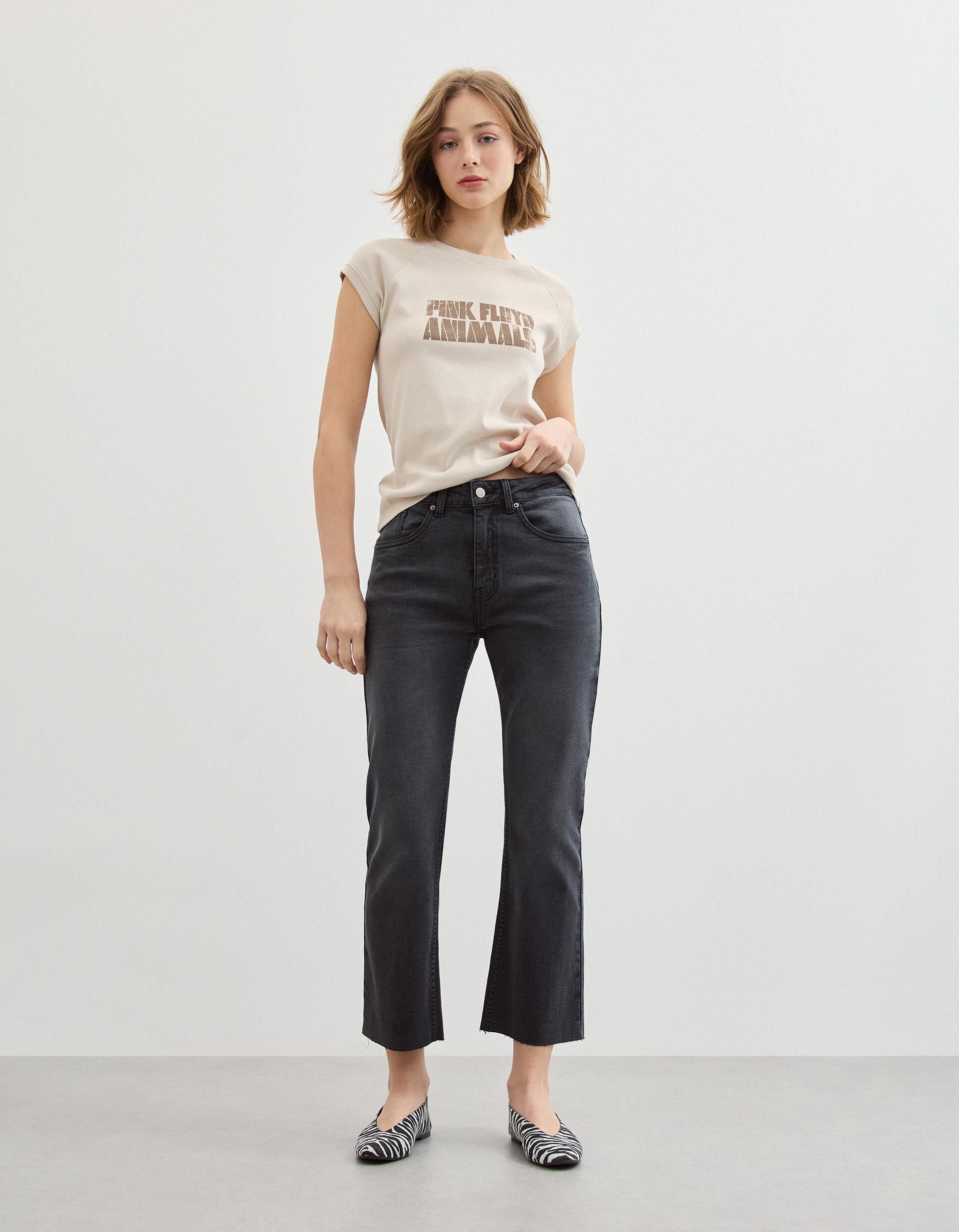 Comprar Online Cal&ccedil;as de Ganga 'Cropped Flare', Mulher, Cinzento