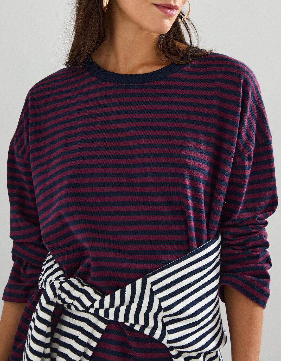 Camisola Riscas, Mulher, Roxo