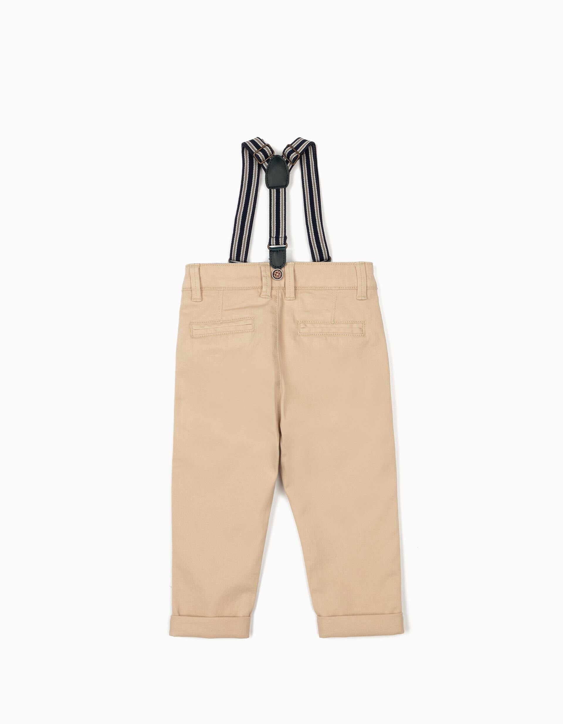 Chinos with Braces for Baby Boys, Beige | MO Online