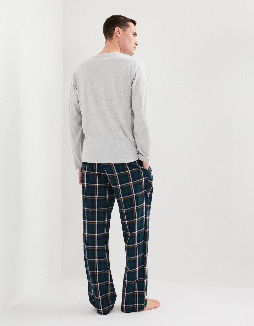 Pijama Algodão, Homem, Cinzento Claro