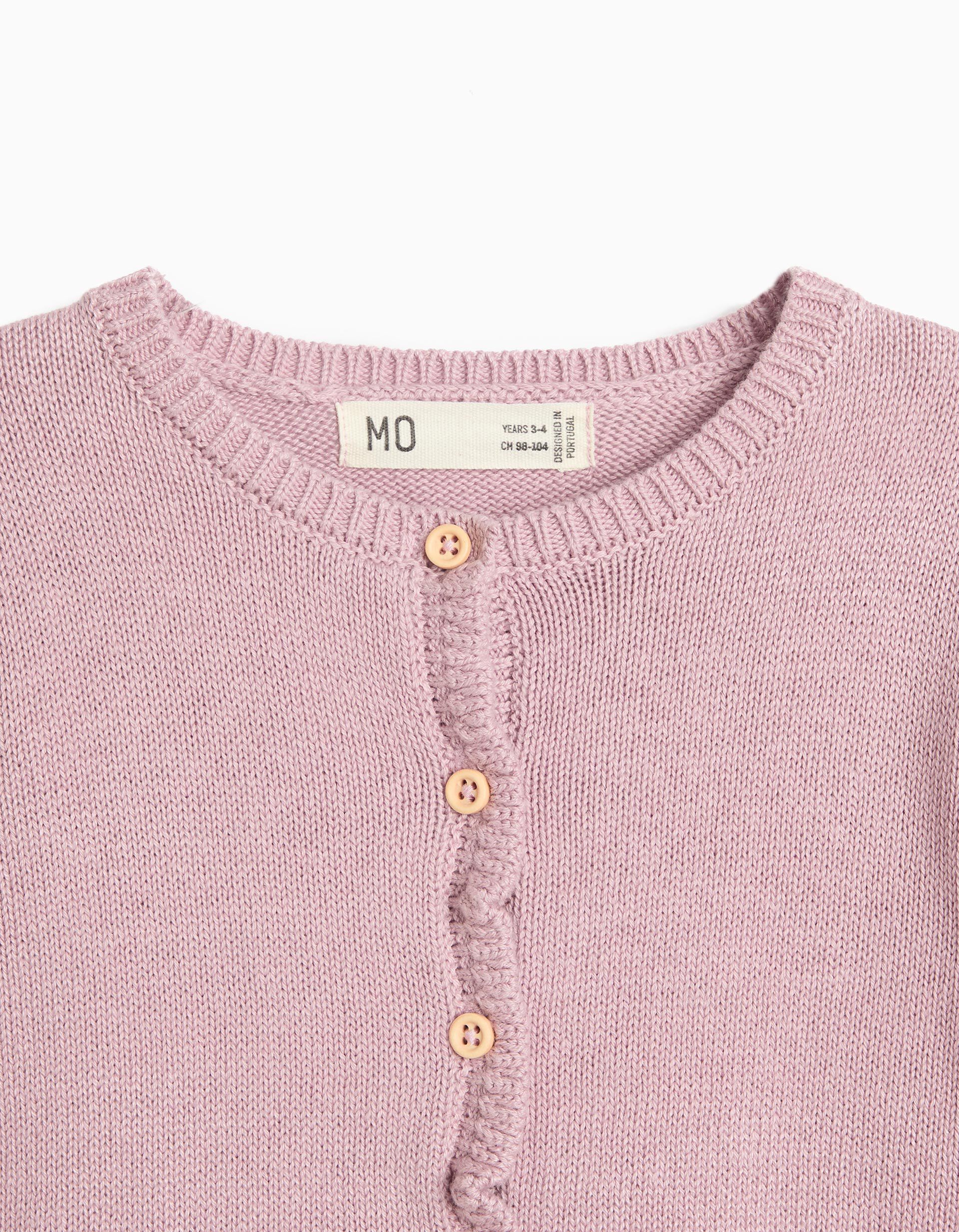 Comprar Online Casaco De Malha Com Folhos, Menina, Rosa Claro