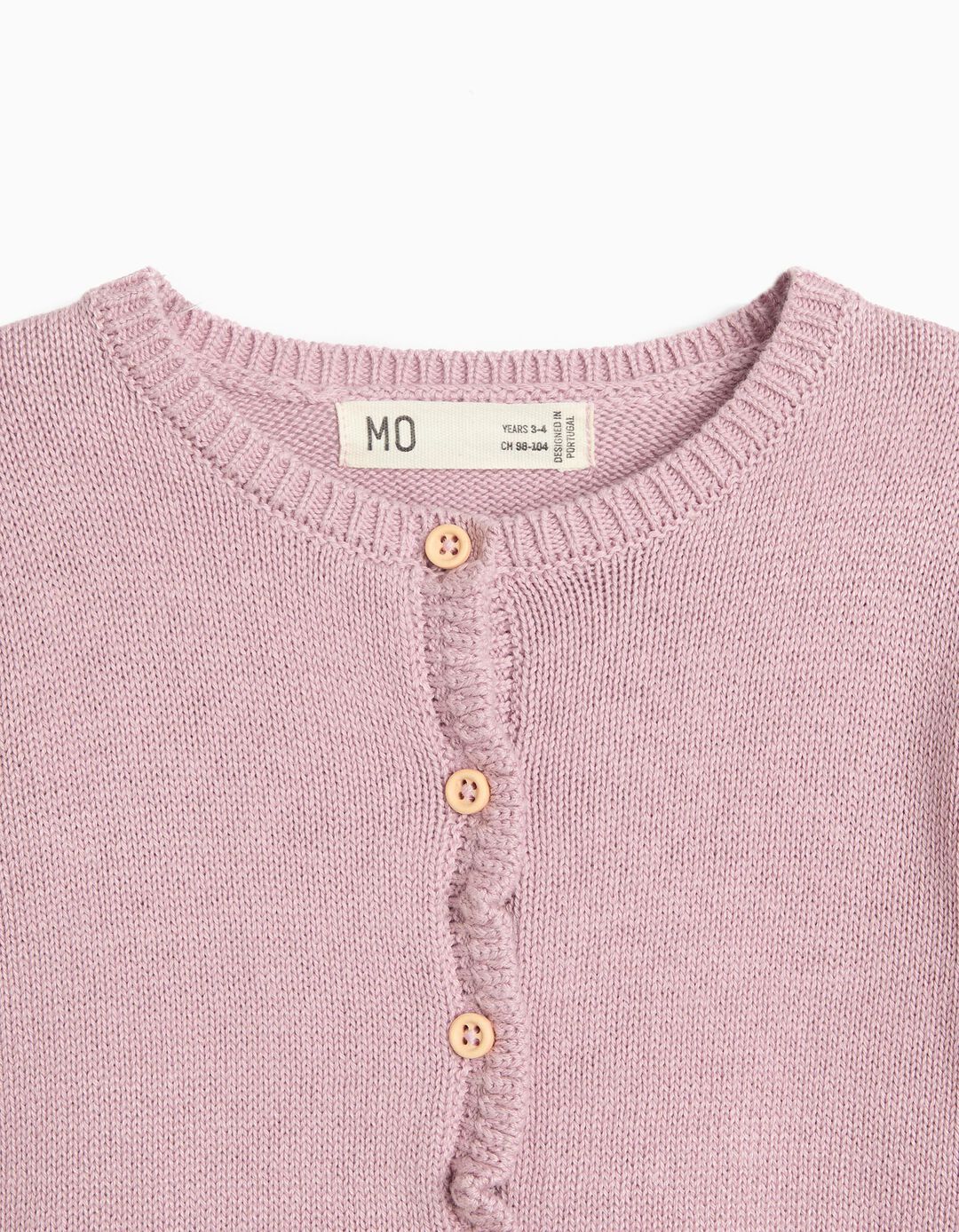 Casaco De Malha Com Folhos, Menina, Rosa Claro
