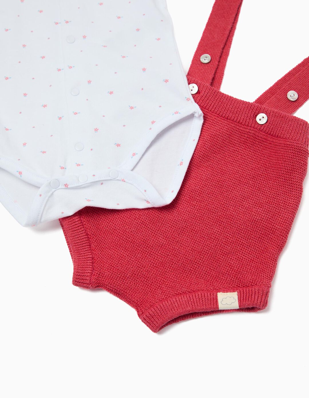 Conjunto Body e Macac&atilde;o, Rec&eacute;m-Nascido, Vermelho