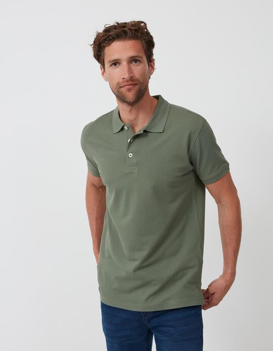 Short Sleeve Polo Shirt, Men, Green