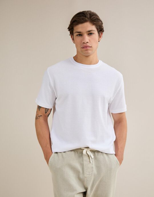 Comprar Online T-shirt Jersey Riscas, Homem, Branco