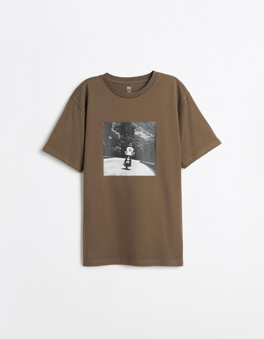 T-shirt Jersey Estampada, Homem, Castanho
