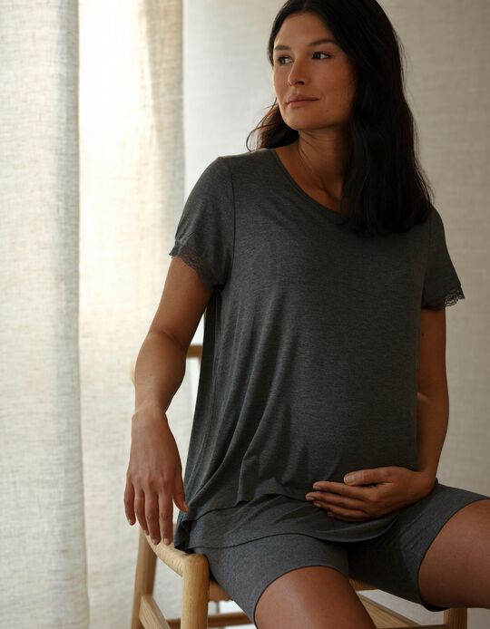 Biker Pyjamas for Maternity, Women, Dark Grey