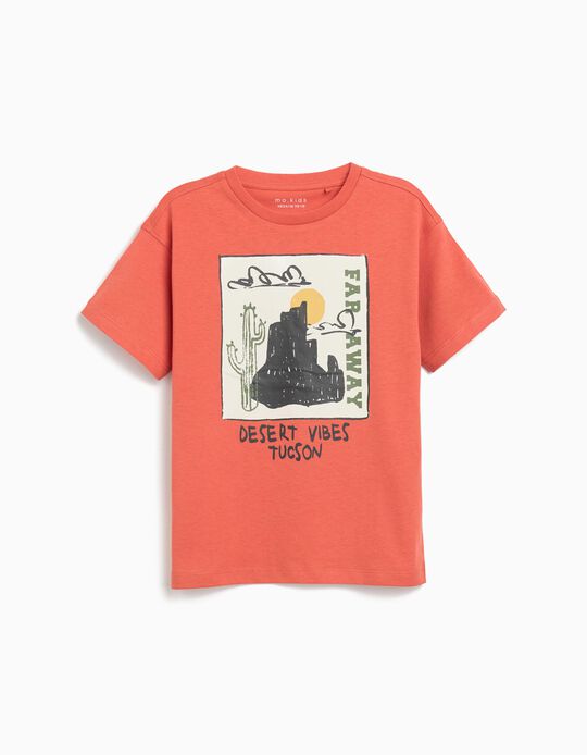 Comprar Online T-shirt Print, Menino, Laranja Escuro