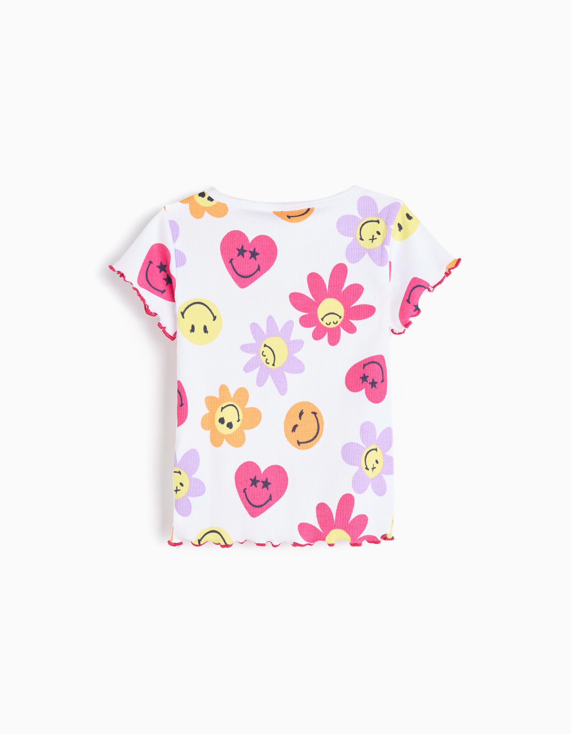 Comprar Online T-shirt 'Smiley World', Menina, Branco