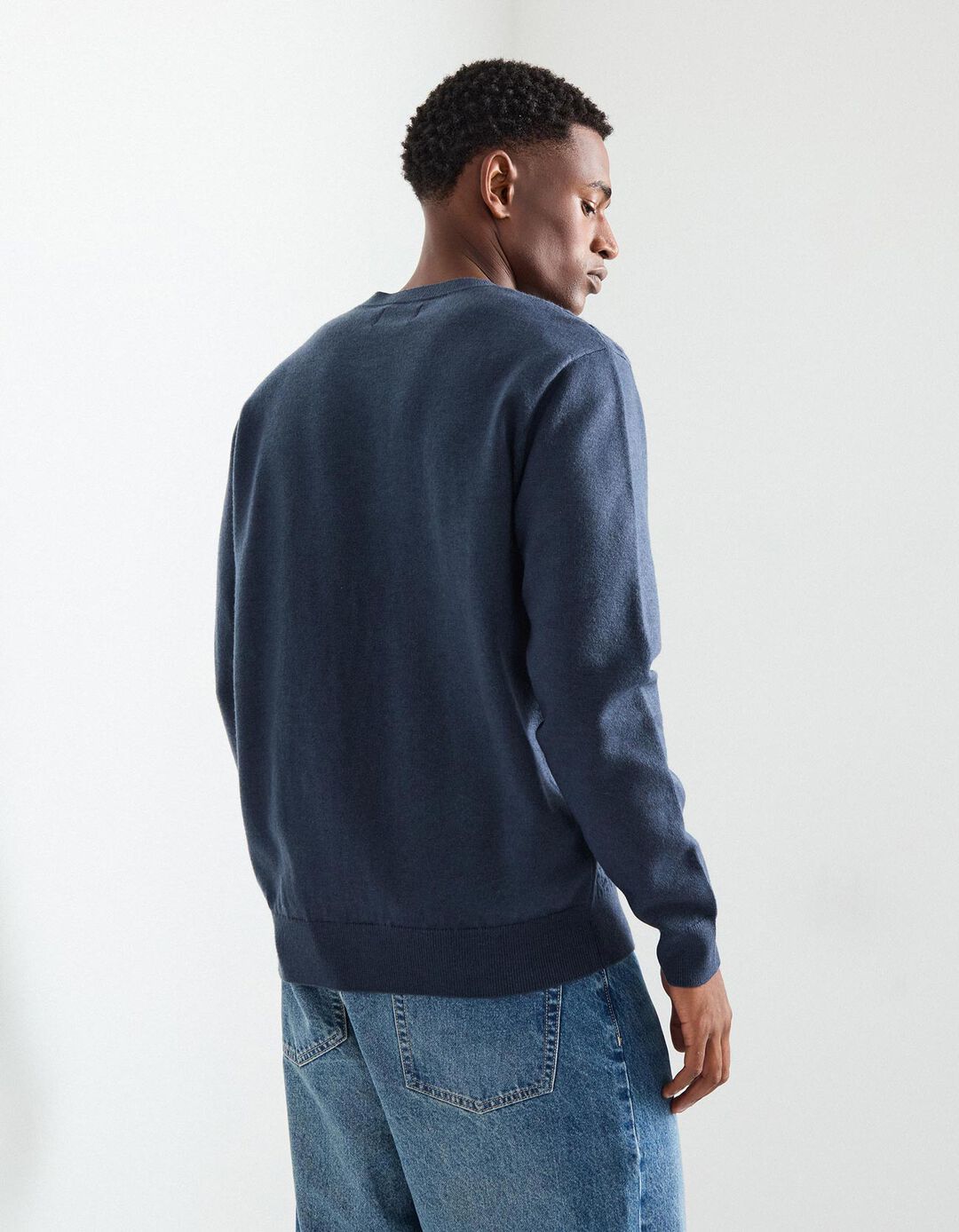 Camisola de Malha, Homem, Azul 