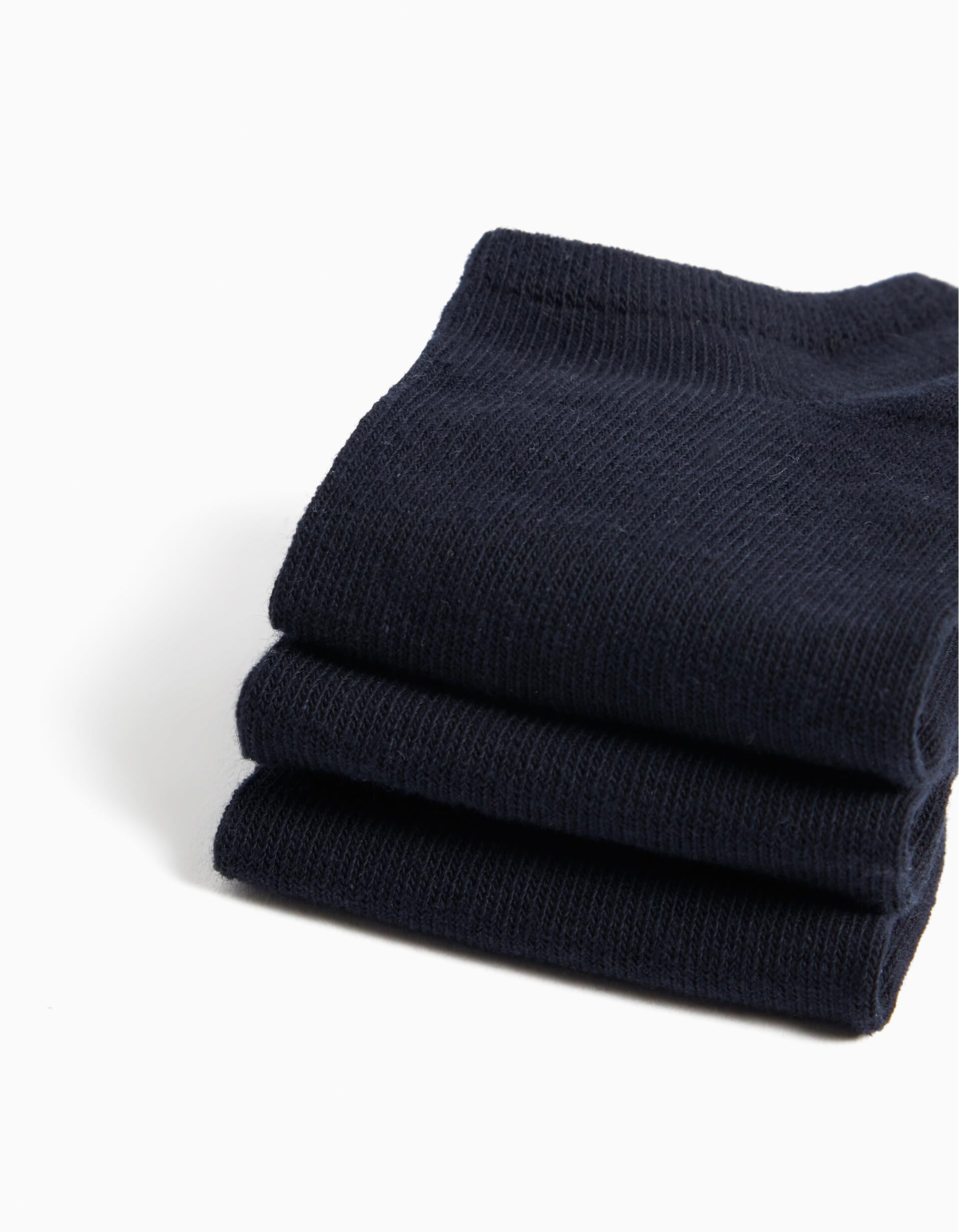 Comprar Online Pack 3 Pares de Meias Tornozelo, Crian&ccedil;a, Azul Escuro