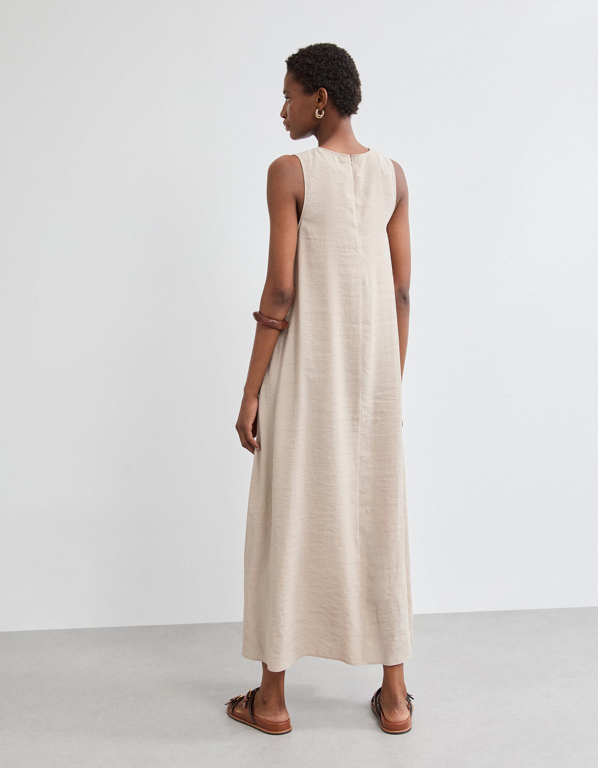 Comprar Online Vestido Modal, Mulher, Bege