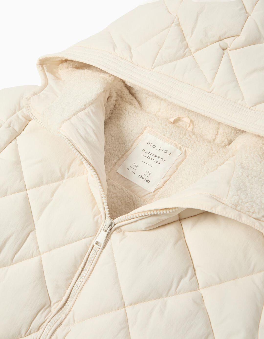 Casaco Acolchoado Capuz, Menina, Branco