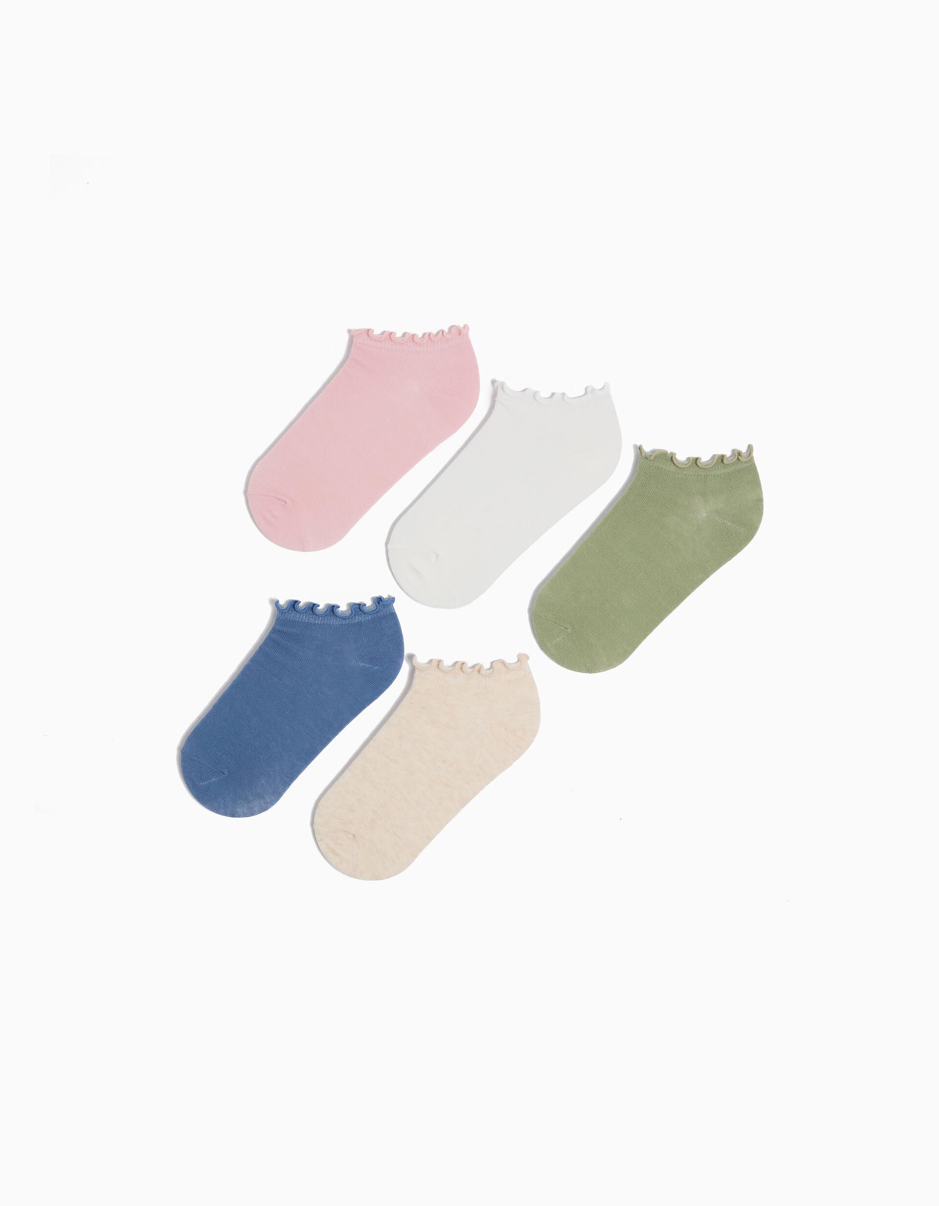 Comprar Online Pack 5 Pares de Meias Tornozelo, Menina, Multicor