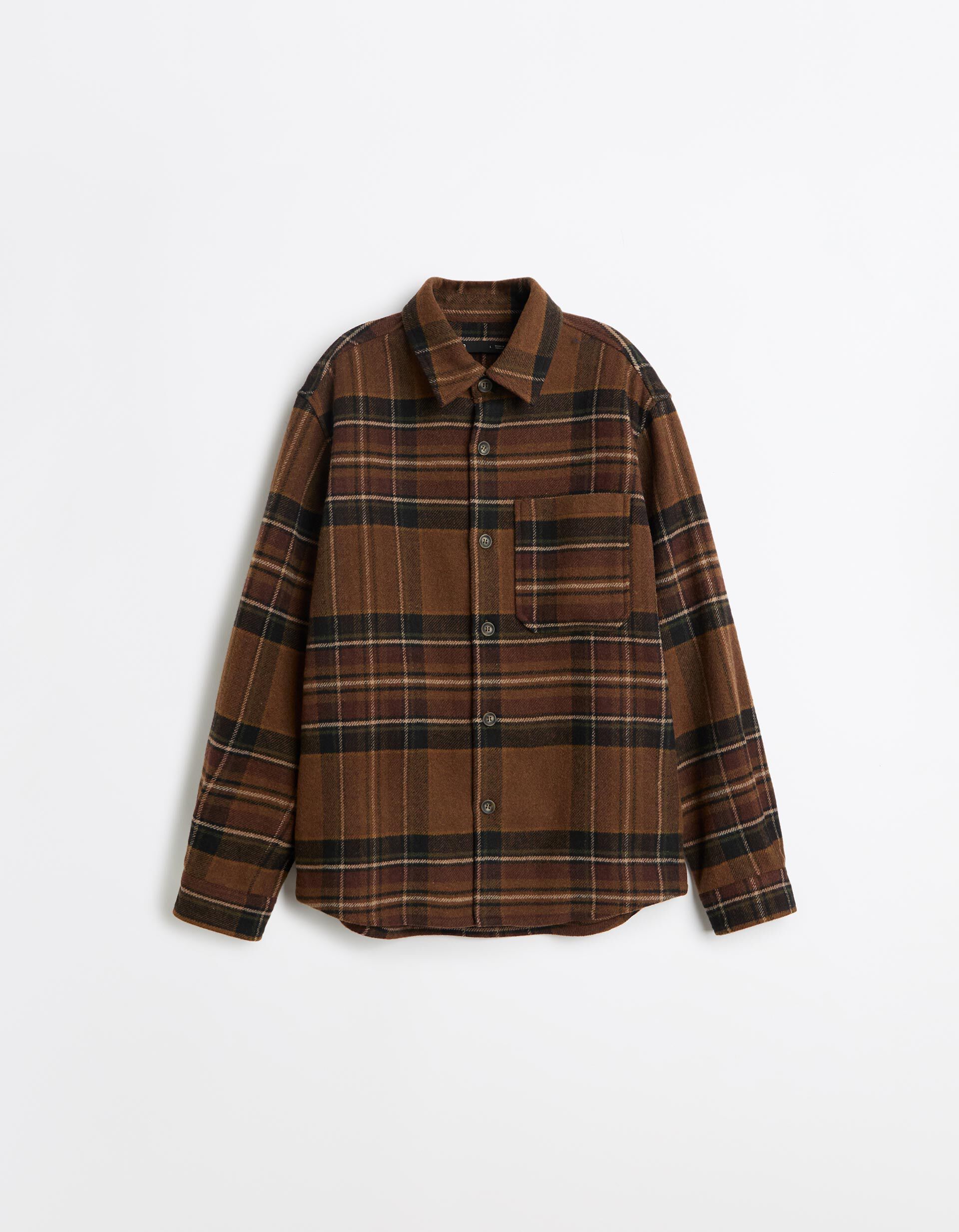 Comprar Online Sobrecamisa Em Xadrez, Homem, Castanho