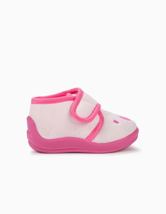 Pantufas para Beb&eacute; Menina 'Teddy Bear', Rosa