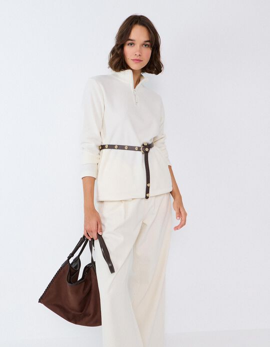 Comprar Online Camisola Polar, Mulher, Bege Claro