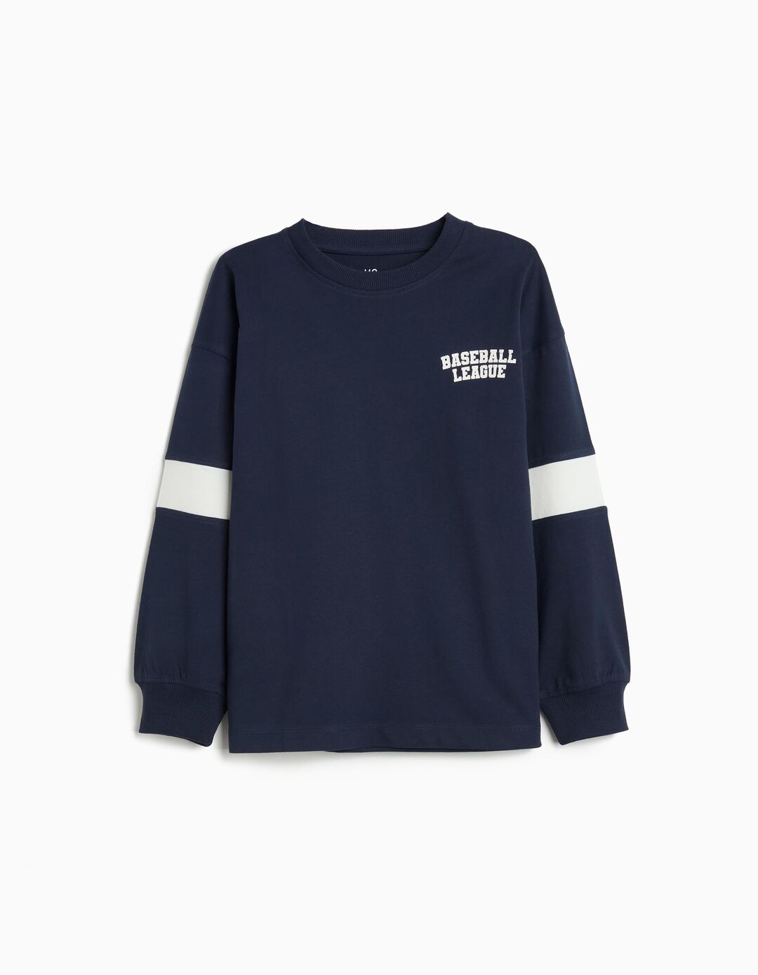 T-shirt de Manga Comprida, Menino, Azul Escuro