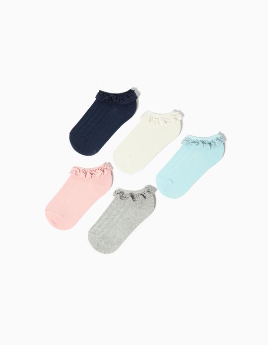 Comprar Online Pack 5 Pares de Meias Tornozelo, Menina, Multicolor