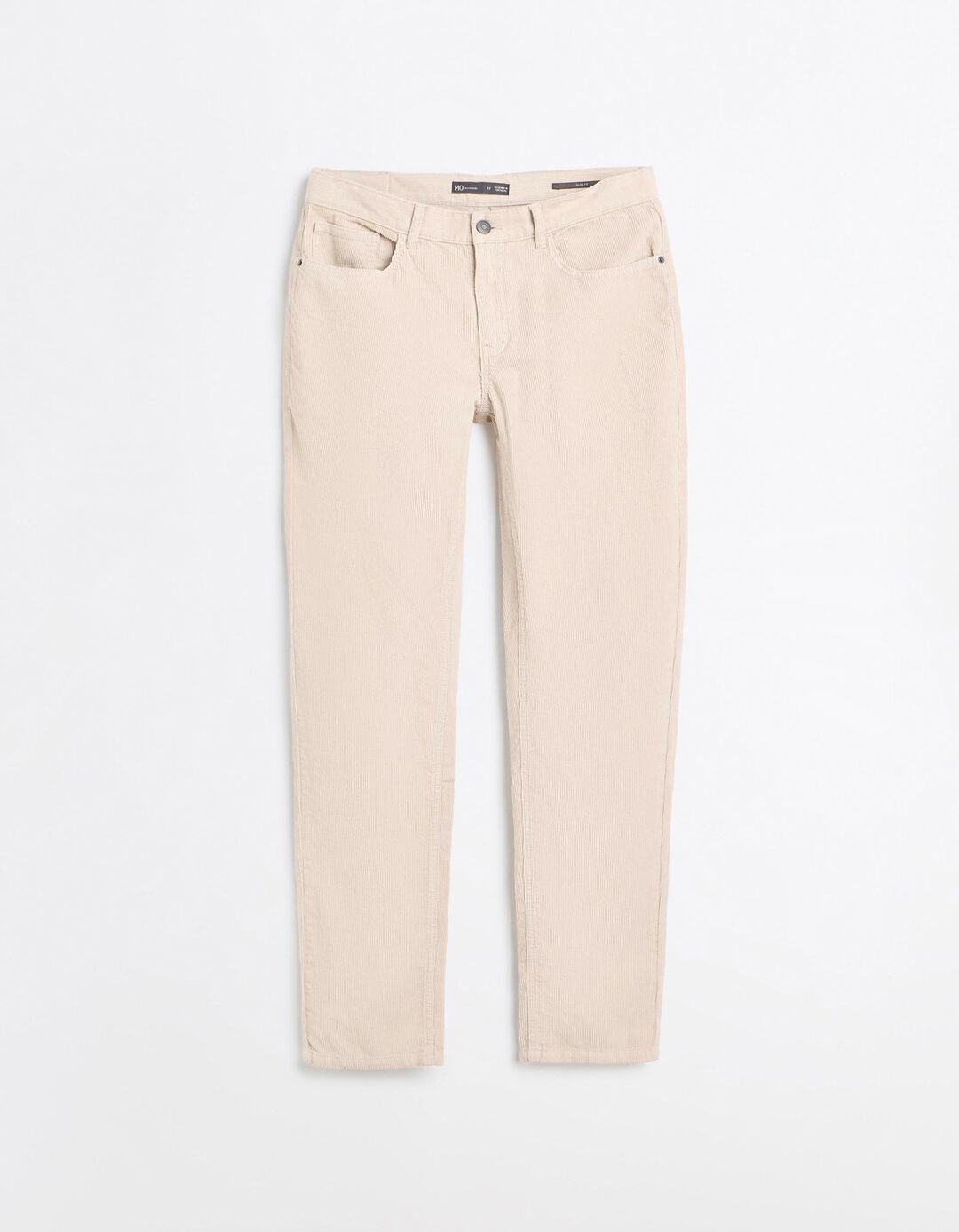 Cal&ccedil;as De Bombazina Slim-Fit, Homem, Bege Claro