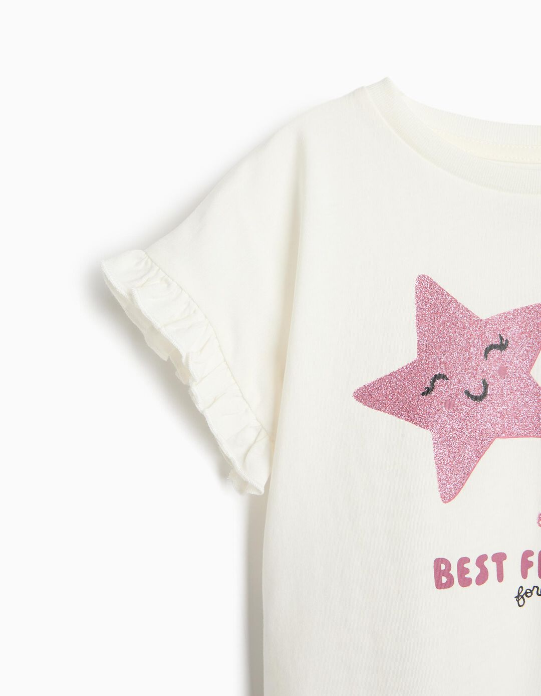T-shirt Estampada, Menina, Branco