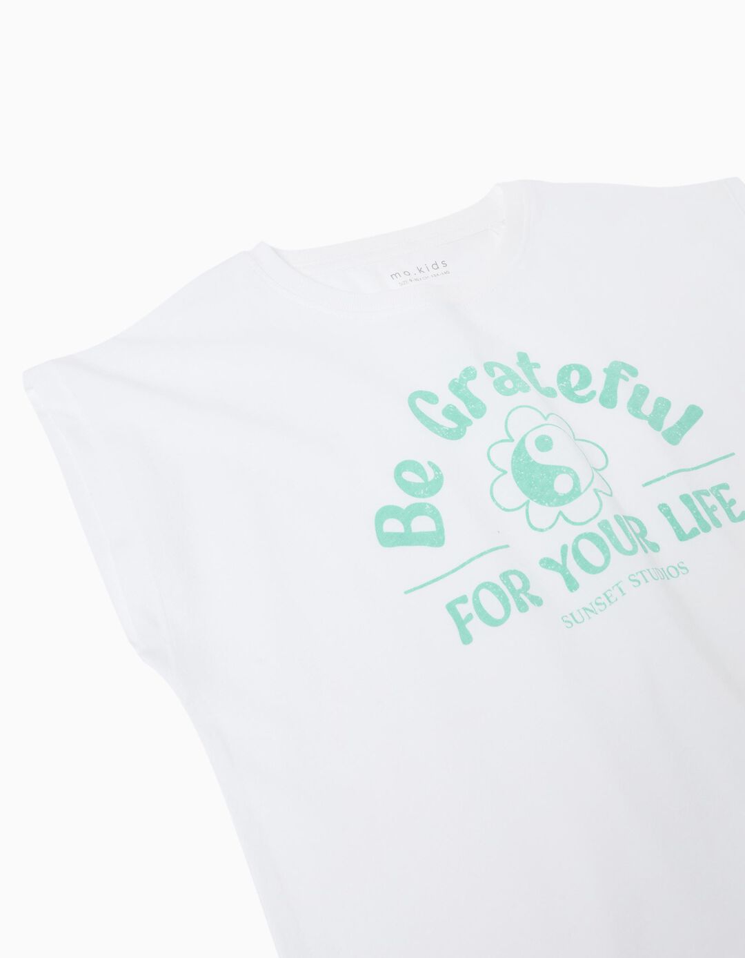T-shirt sem Mangas, Menina, Branco