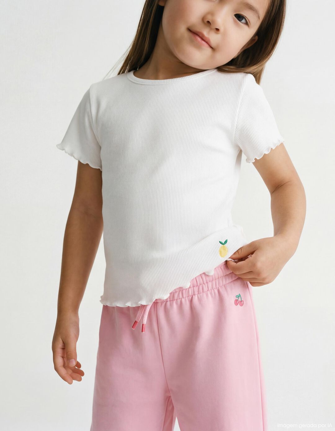 T-shirt, Menina, Branco