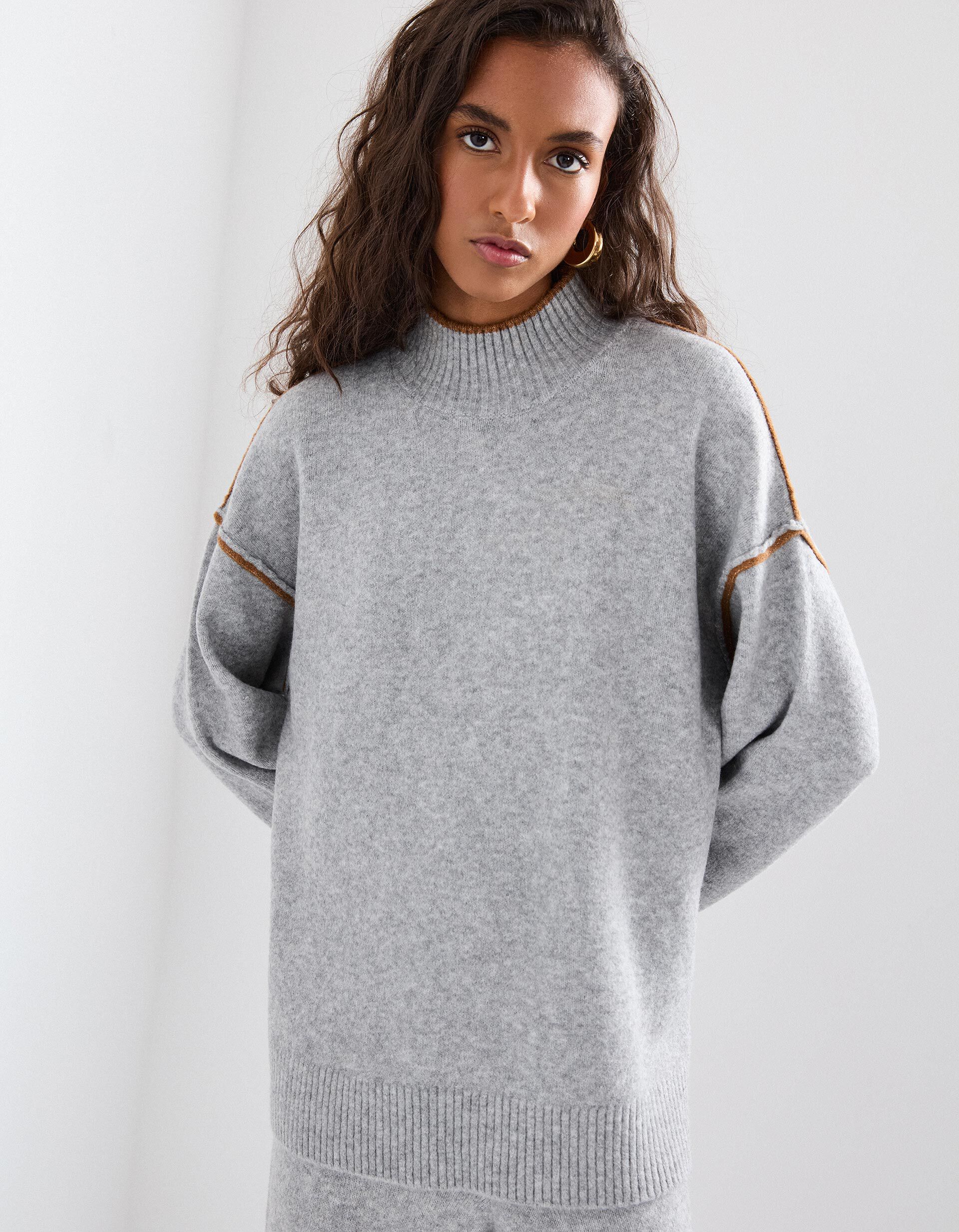 Comprar Online Camisola com L&atilde;, Mulher, Cinzento Claro