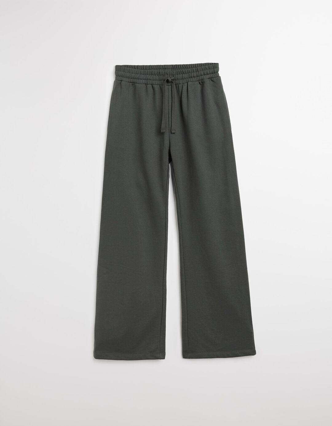 Calças Joggers Wide Leg, Mulher, Cinzento Escuro