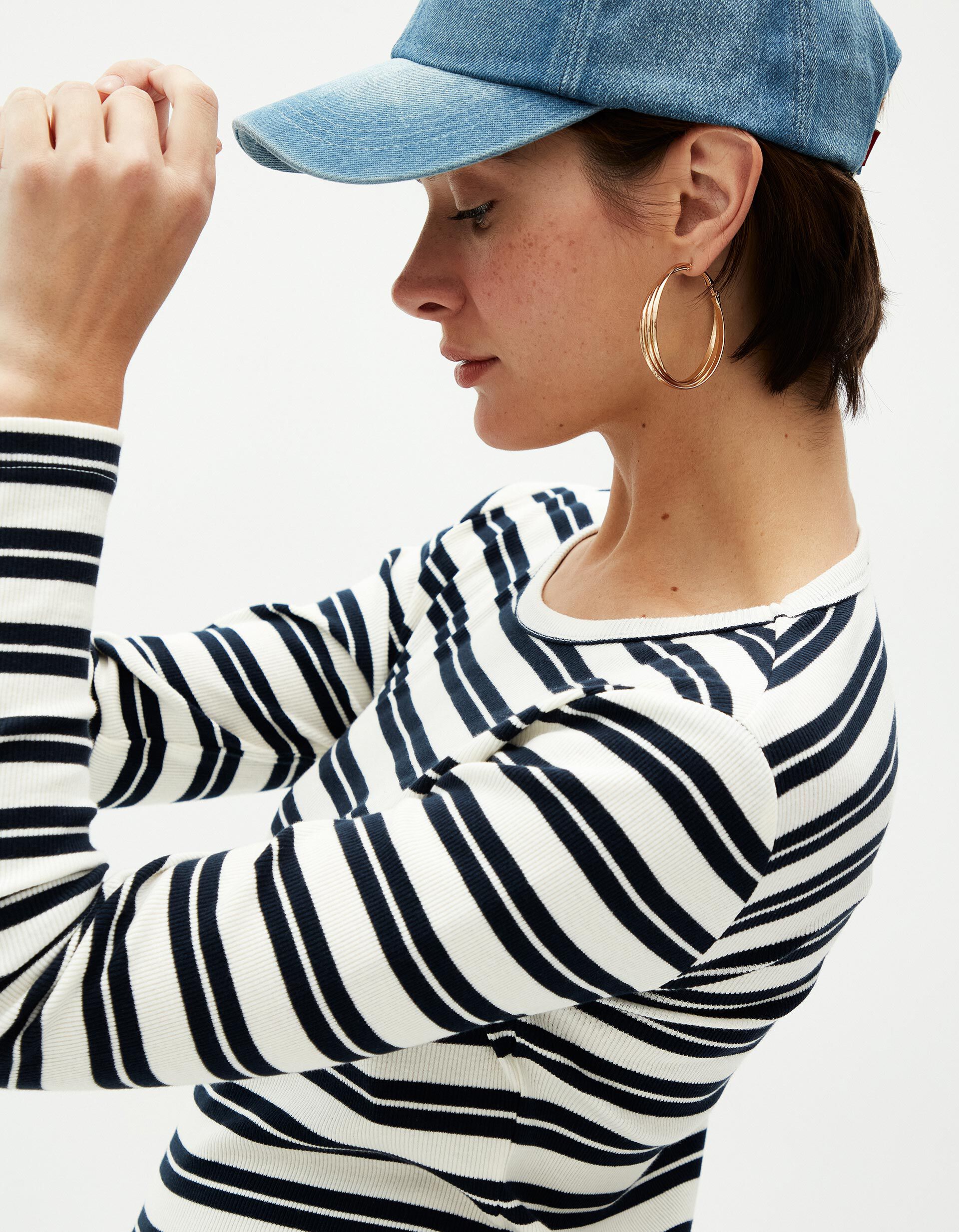 Comprar Online Camisola Riscas, Mulher, Azul Escuro