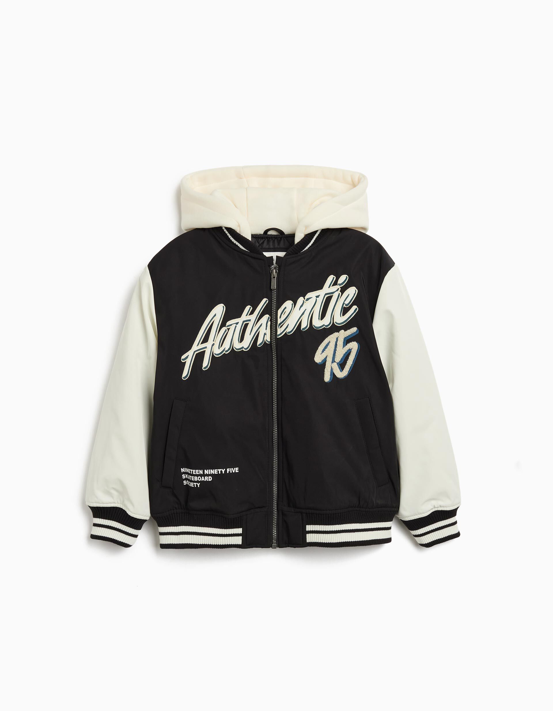 Comprar Online Casaco Bomber com Capuz, Menino, Preto