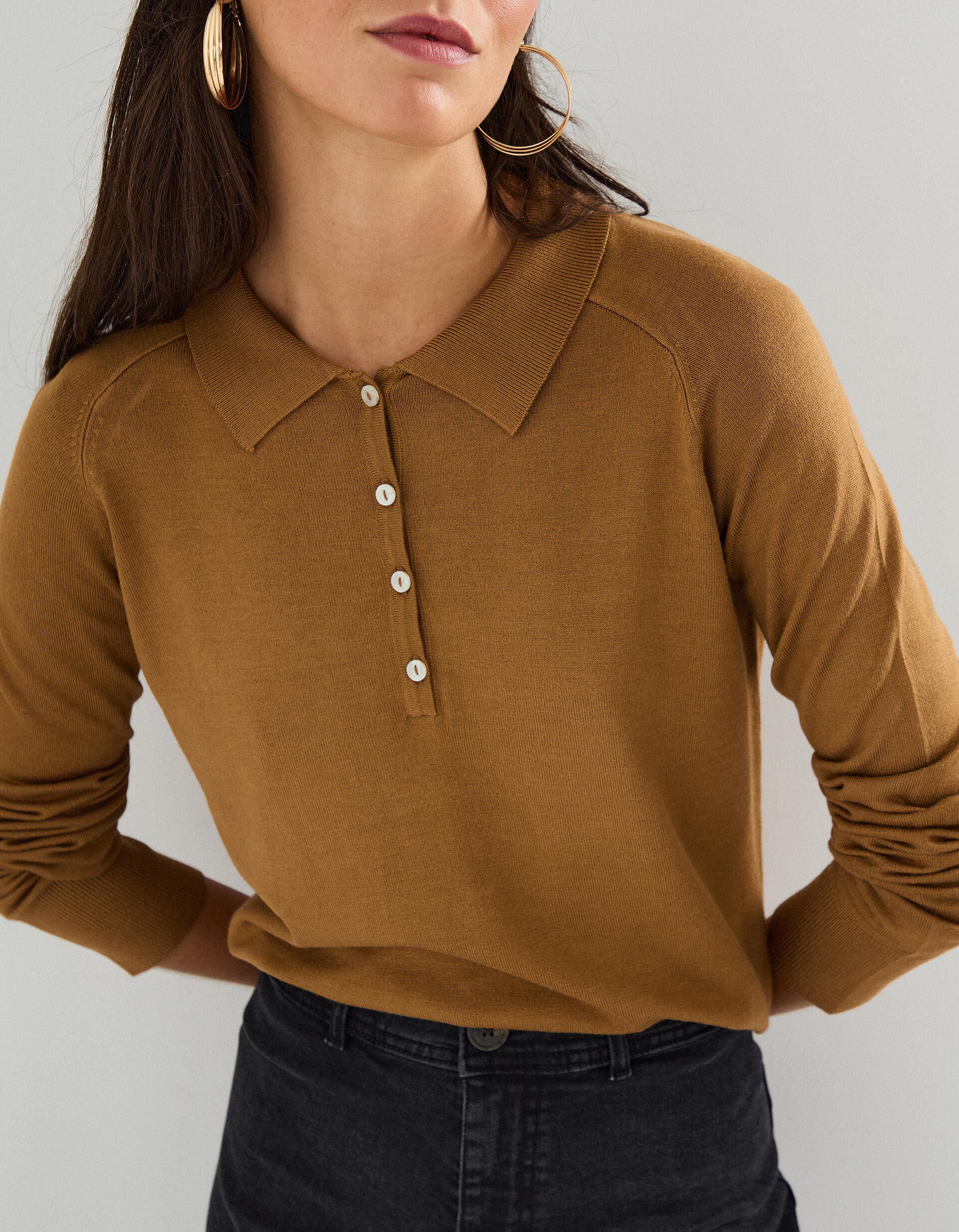 Comprar Online Polo em Malha, Mulher, Castanho Claro