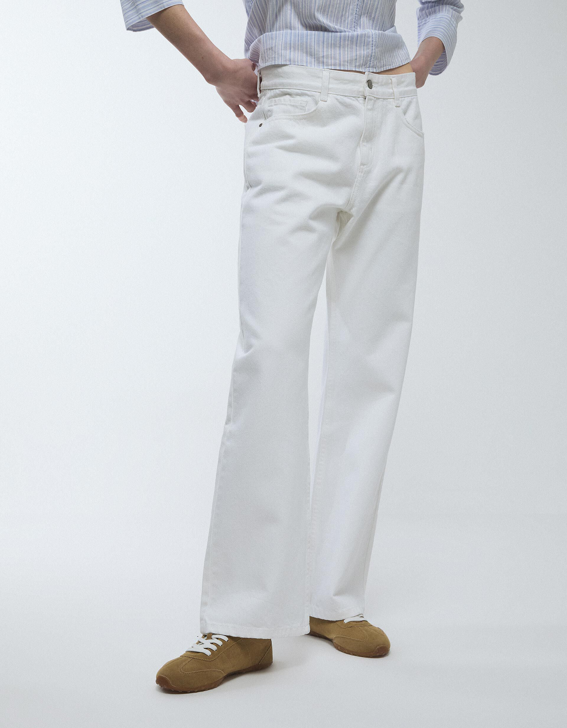 Comprar Online Cal&ccedil;as de Ganga Wide Leg, Mulher, Branco