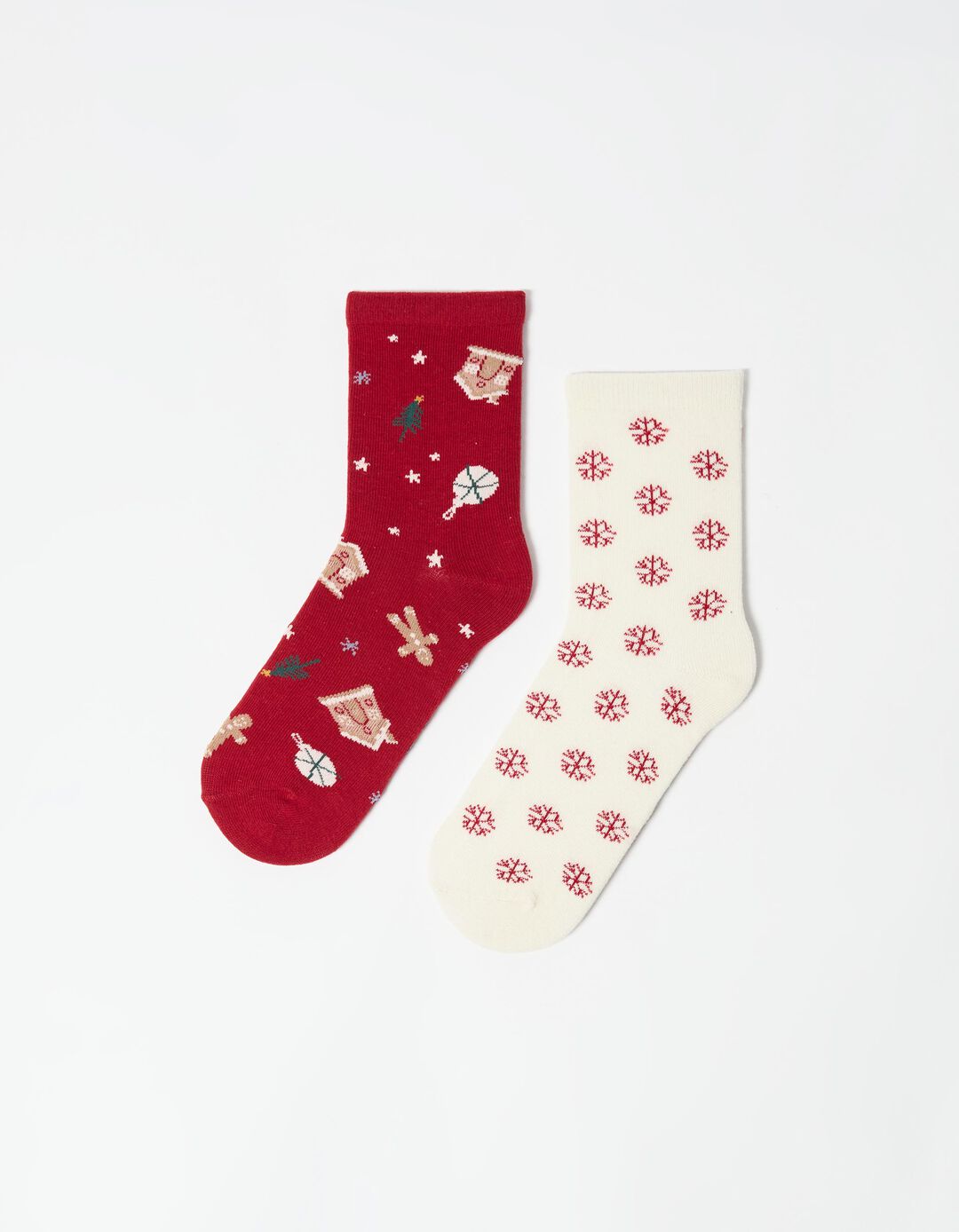 Pack 2 Meias de Natal, Mulher, Vermelho Escuro 