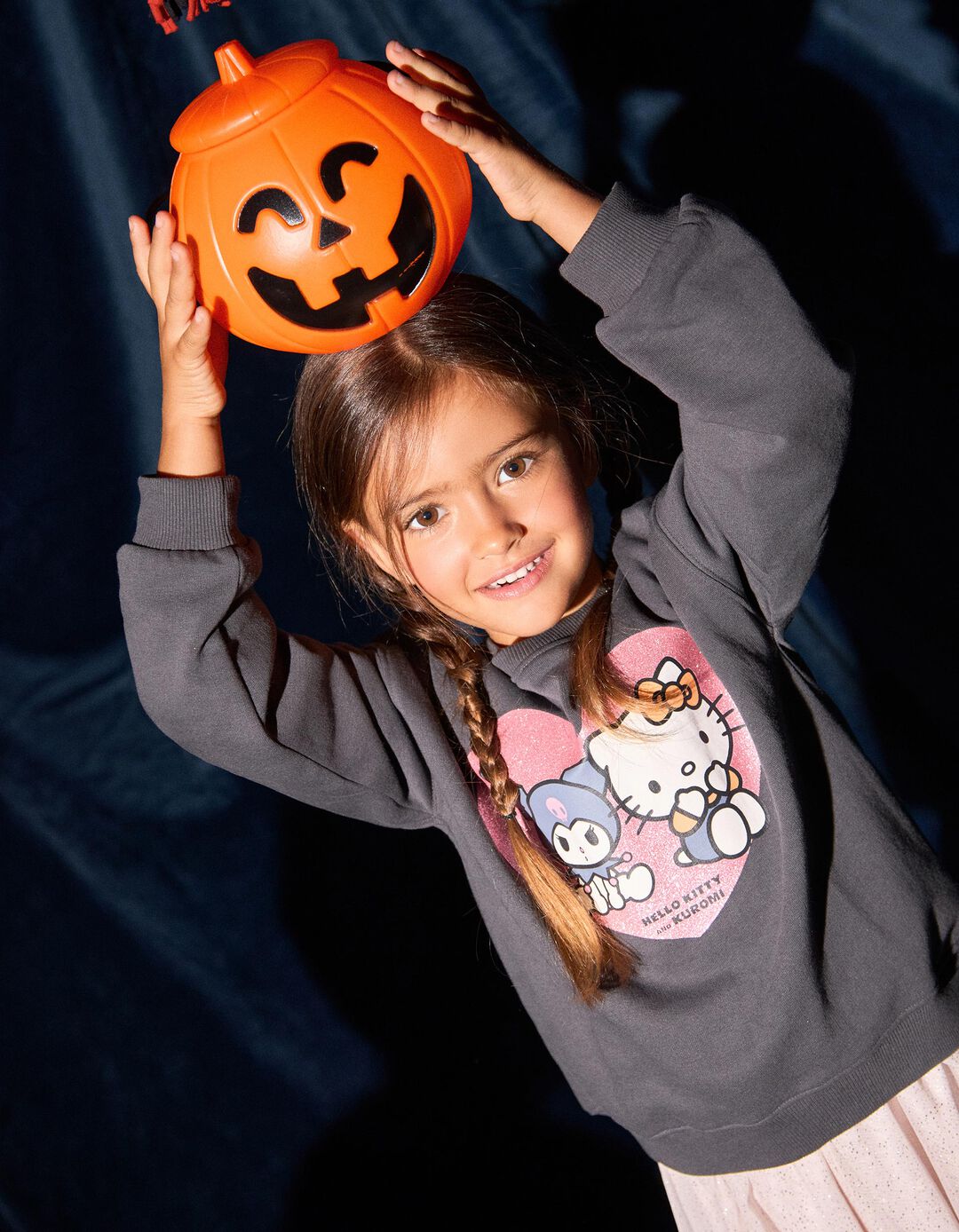 Sweatshirt 'Hello Kitty', Menina, Cinzento Escuro