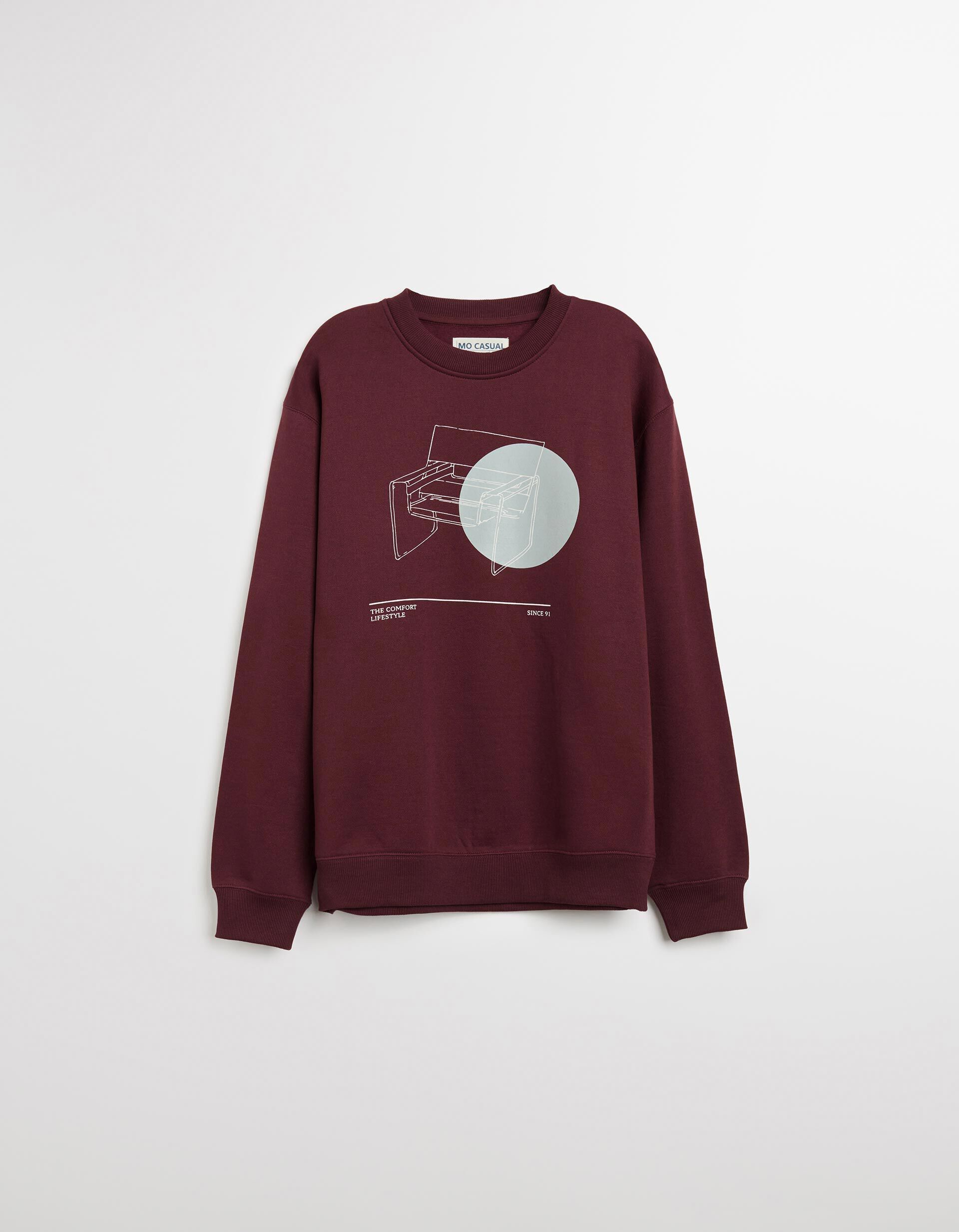 Comprar Online Sweatshirt de Felpa, Homem, Vermelho Escuro 
