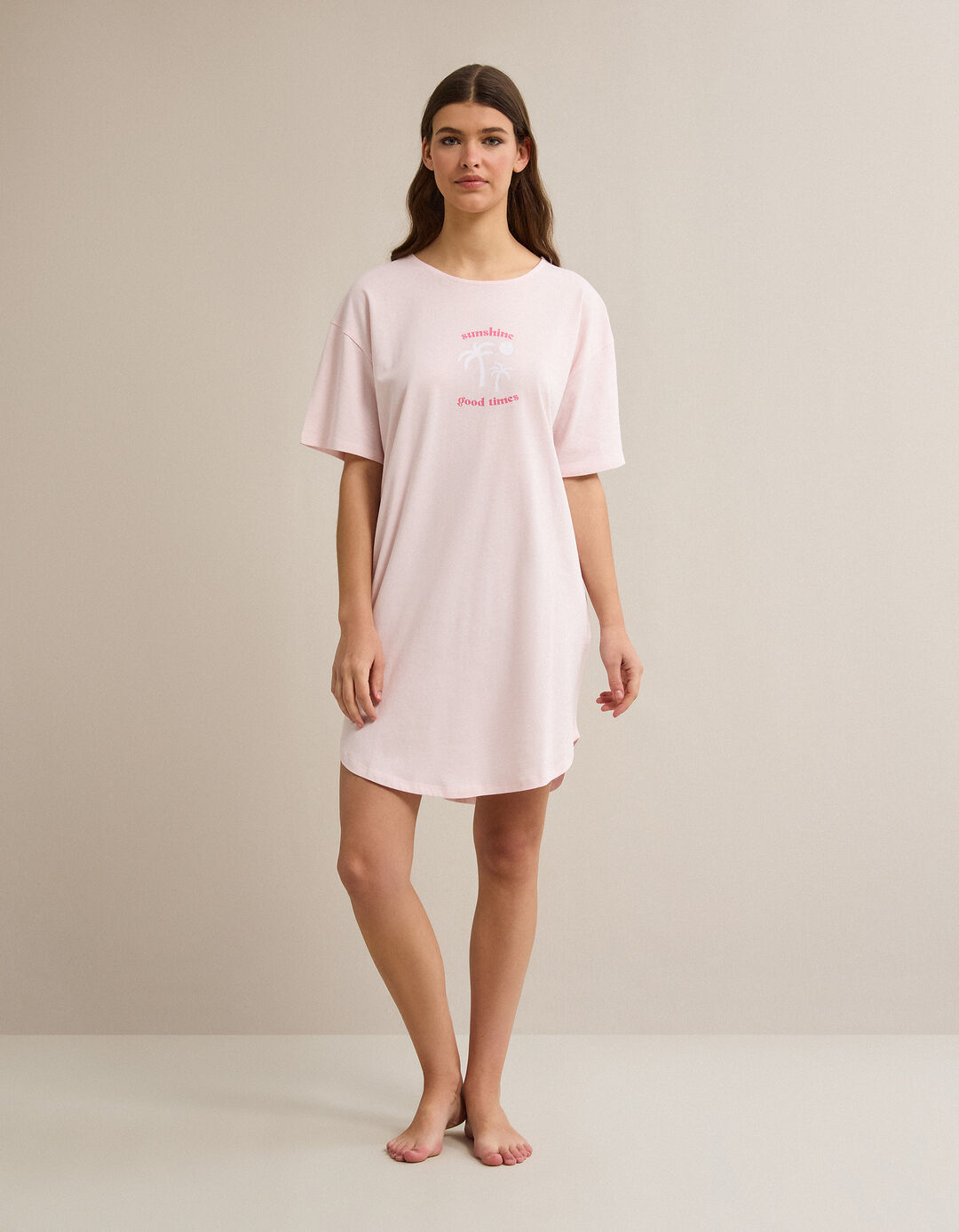 Camisa de Dormir, Mulher, Rosa Claro