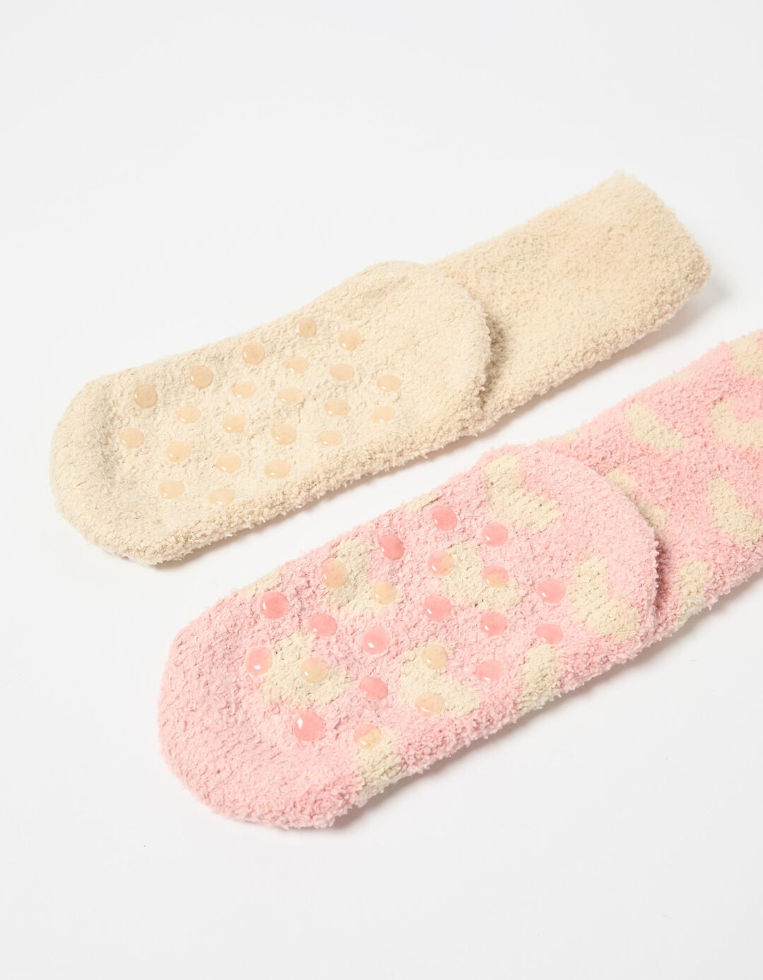 Pack 2 Pares de Meias Antiderrapantes, Mulher, Rosa