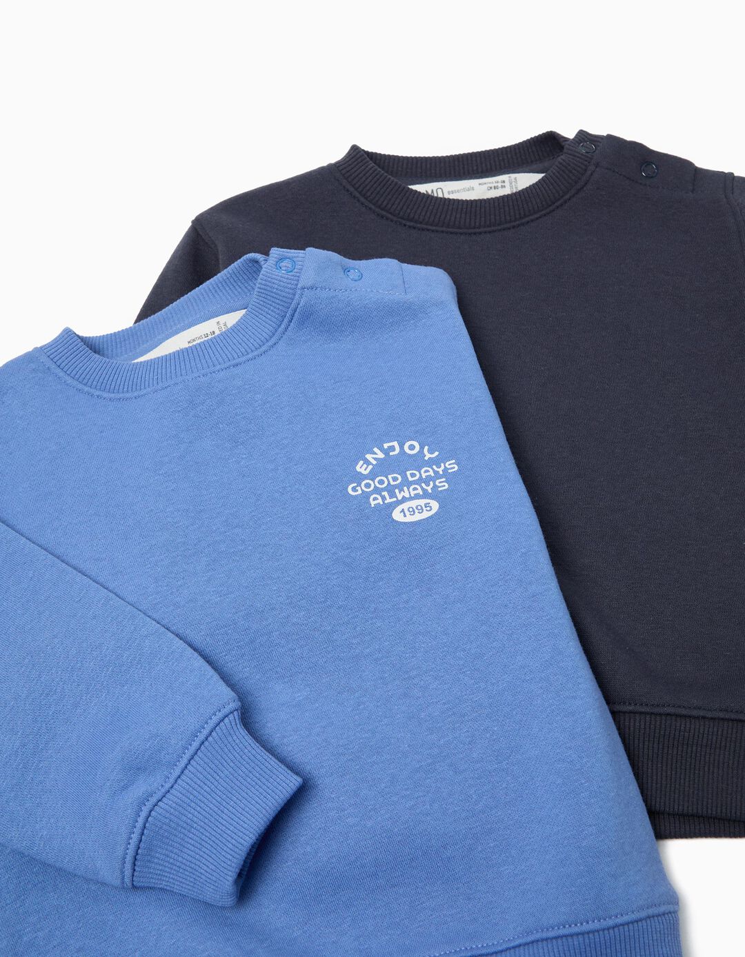 Pack 2 Sweatshirts de Felpa, Menino, Azul