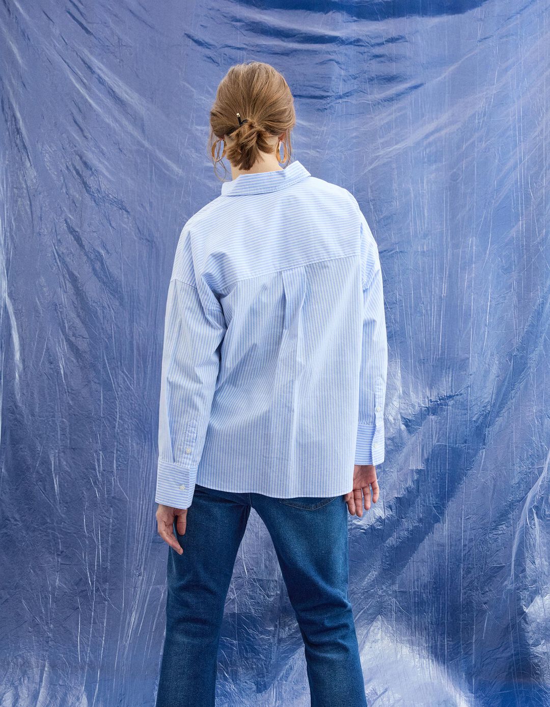 Camisa Oxford, Mulher, Azul Claro