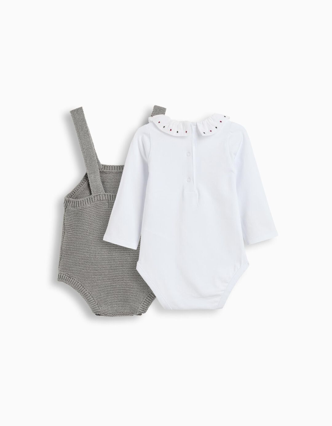 Conjunto Body e Macacão, Recém-Nascido, Cinzento 