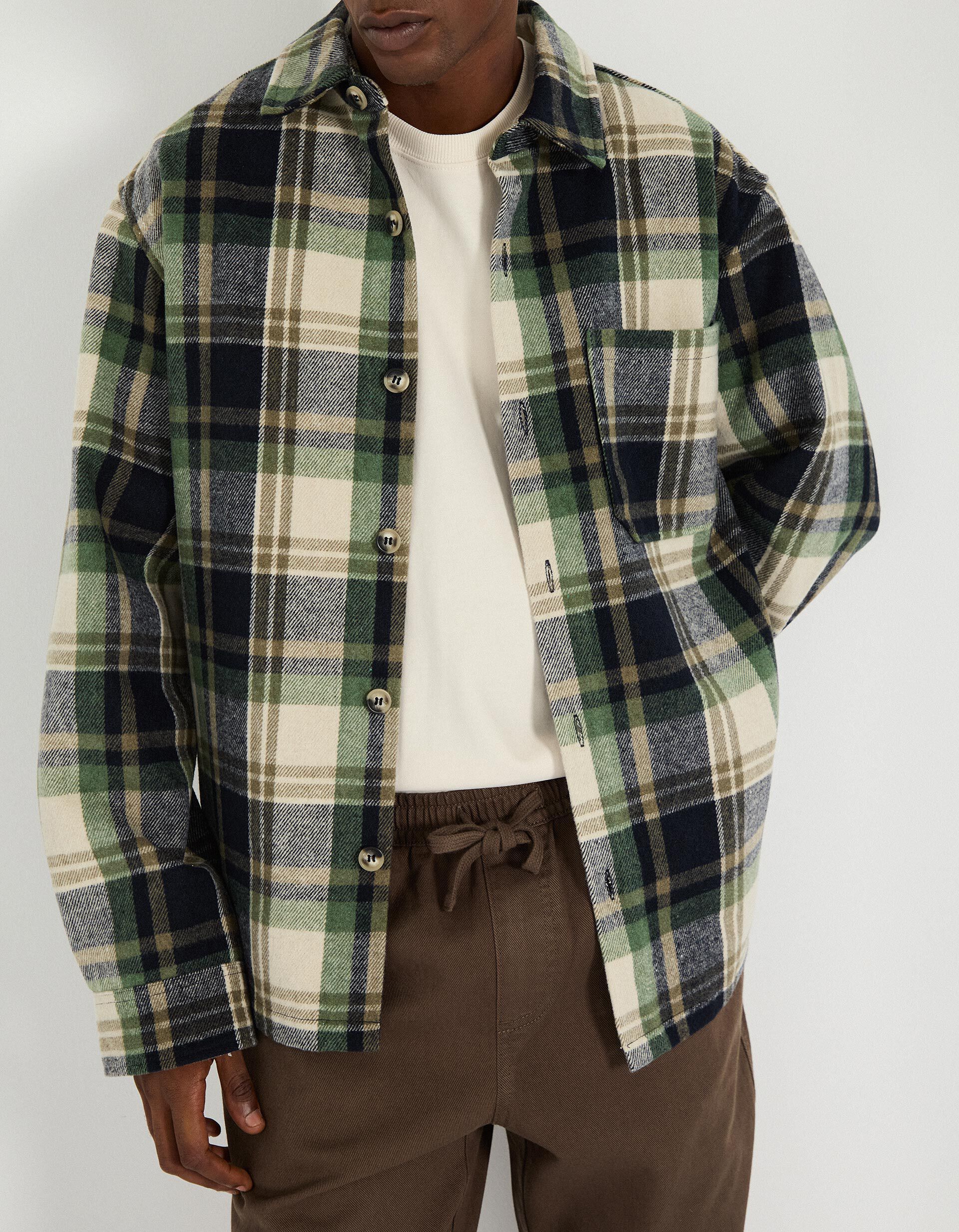 Comprar Online Sobrecamisa de Flanela, Homem, Verde