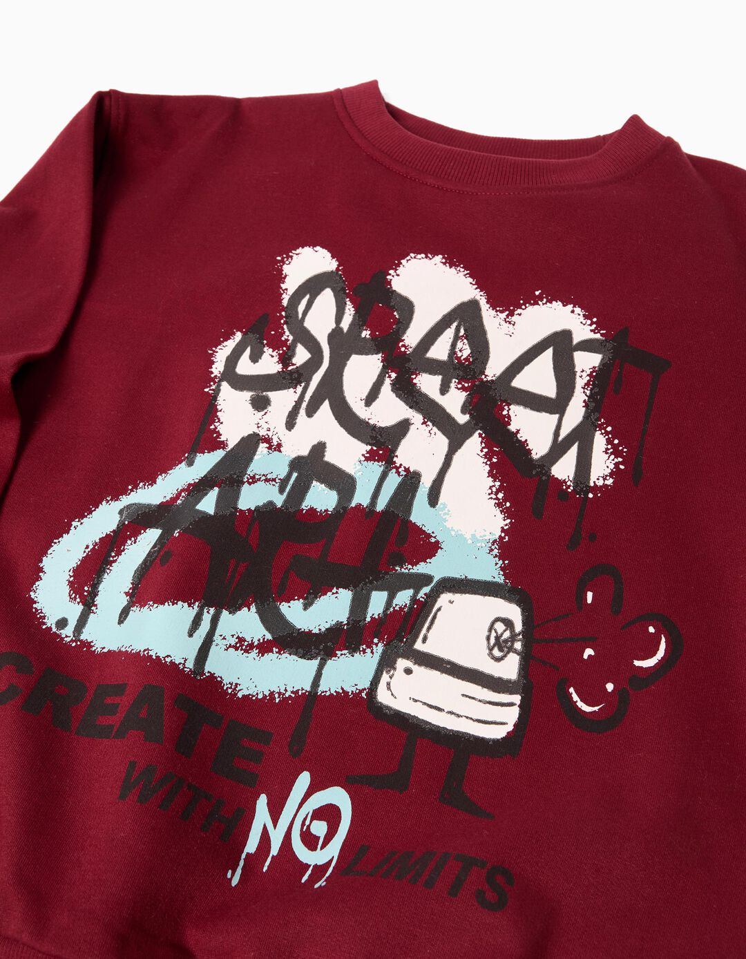 Sweatshirt de Felpa, Menino, Vermelho Escuro