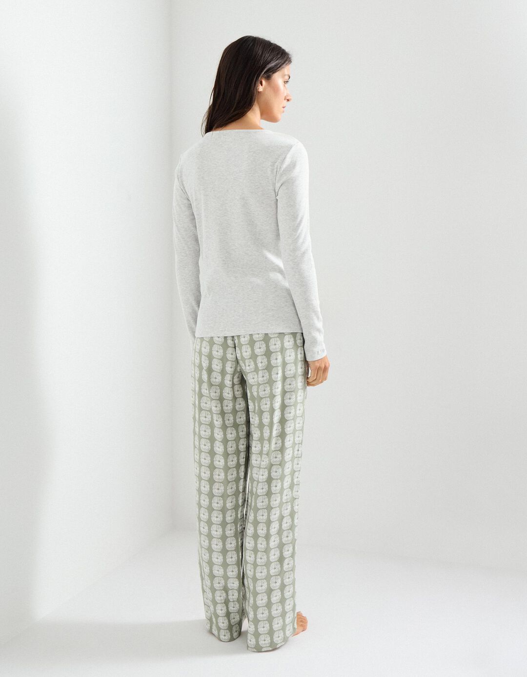 Pijama Jersey, Mulher, Bege 